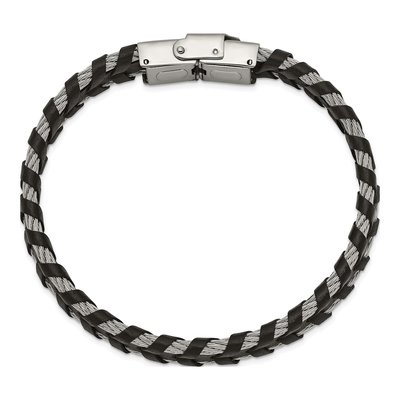 Stainless Steel Leather Bracelet – view 3