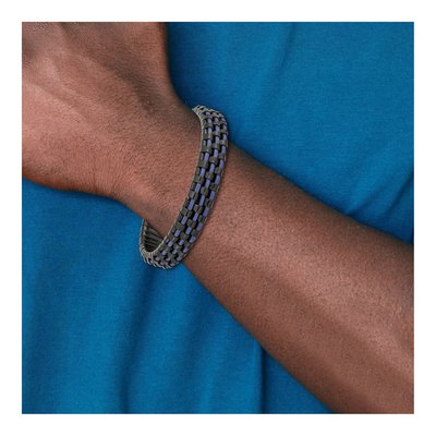 Black Stainless Steel Leather Bracelet – view 5