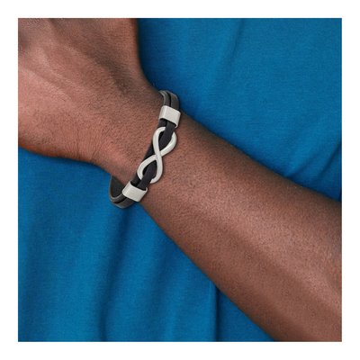 Stainless Steel Infinity Leather Bracelet – view 5