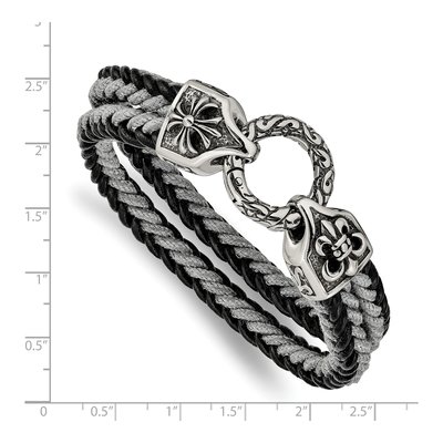 Stainless Steel Braided Leather Bracelet – view 2