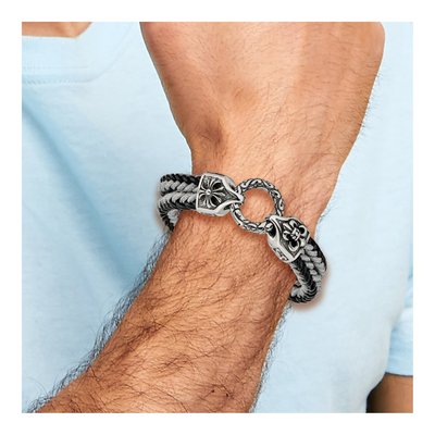 Stainless Steel Braided Leather Bracelet – view 3