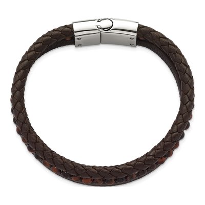 Stainless Steel Tiger's Eye Leather Bracelet – view 5