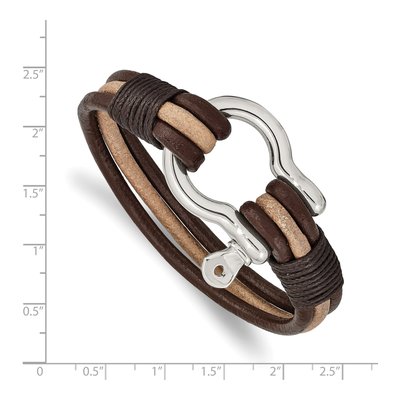 Stainless Steel Leather Bracelet – view 4