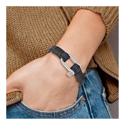 Stainless Steel Leather Shackle Bracelet – view 5