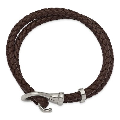 Stainless Steel Braided Leather Bracelet – view 3