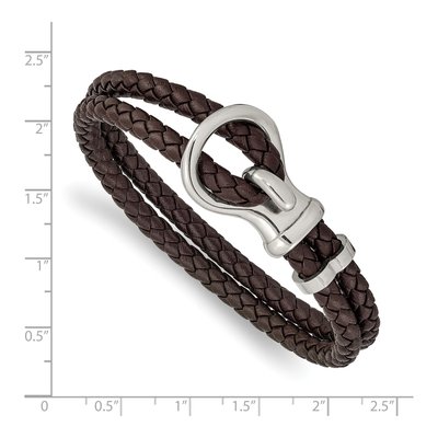 Stainless Steel Braided Leather Bracelet – view 4