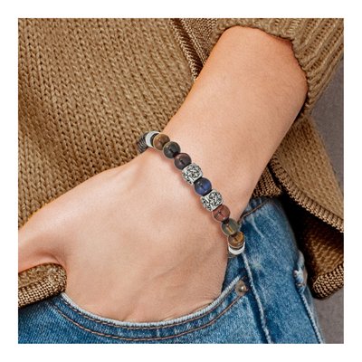 Stainless Steel Tiger's Eye Leather Bracelet – view 5