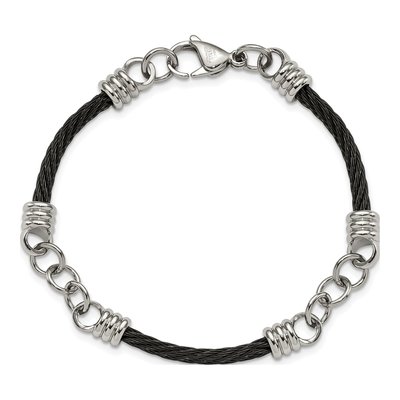 Black Stainless Steel Cable Bracelet – view 5