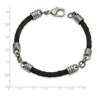 Black Stainless Steel Cable Bracelet – view 6