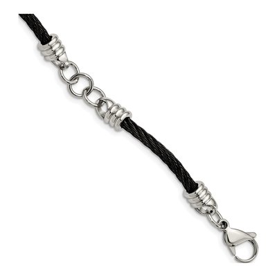 Black Stainless Steel Cable Bracelet