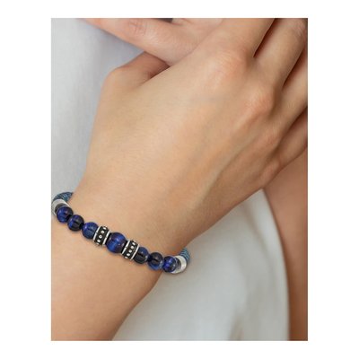 Stainless Steel Blue Tiger's Eye Leather Bracelet – view 5