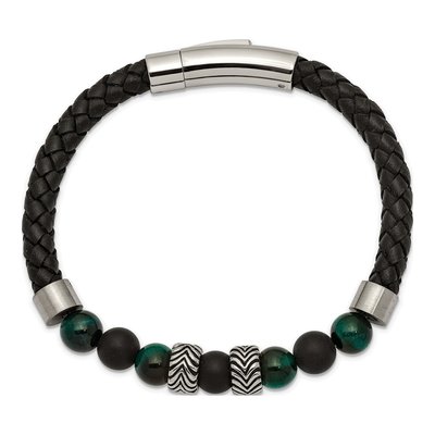 Stainless Steel Agate Tiger's Eye Bracelet – view 3