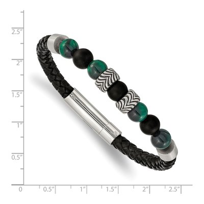 Stainless Steel Agate Tiger's Eye Bracelet – view 4