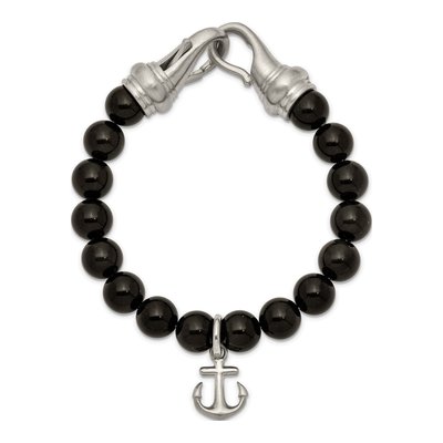Stainless Steel Agate Beaded Bracelet – view 3