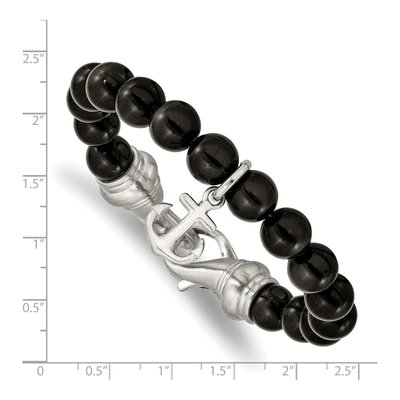 Stainless Steel Agate Beaded Bracelet – view 4