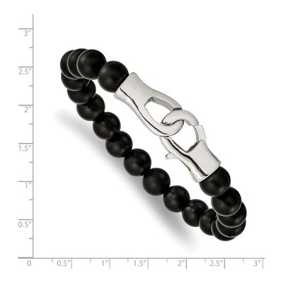 Stainless Steel Agate Beaded Bracelet – view 4