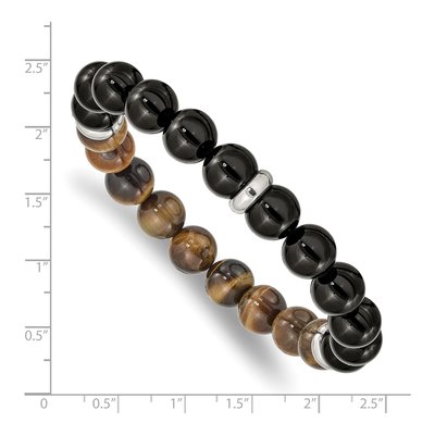 Stainless Steel Agate Tiger's Eye Bracelet – view 4