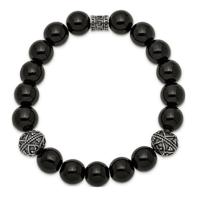 Stainless Steel Black Agate Bracelet – view 3