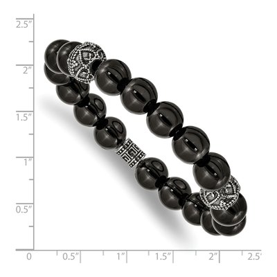 Stainless Steel Black Agate Bracelet – view 4