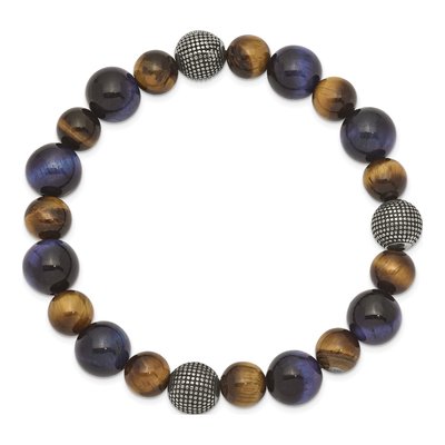 Stainless Steel Tiger's Eye Stretch Bracelet – view 3
