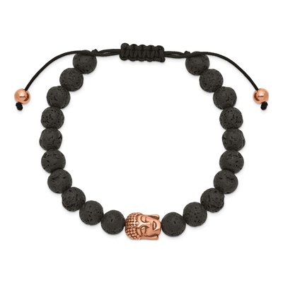 Stainless Steel Buddha Lava Bracelet – view 3