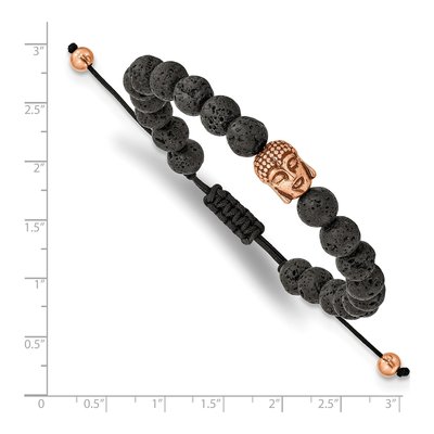 Stainless Steel Buddha Lava Bracelet – view 4