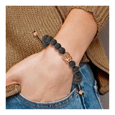 Stainless Steel Buddha Lava Bracelet – view 5