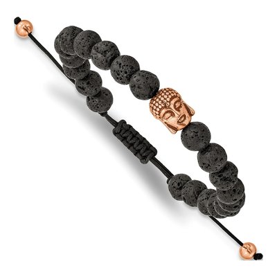Stainless Steel Buddha Lava Bracelet