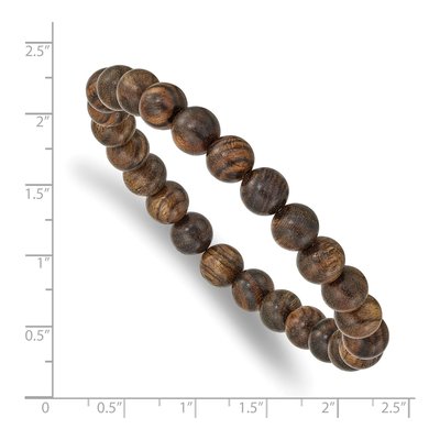 8mm Tigerwood Beaded Stretch Bracelet – view 3