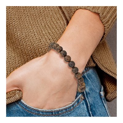 8mm Tigerwood Beaded Stretch Bracelet – view 4