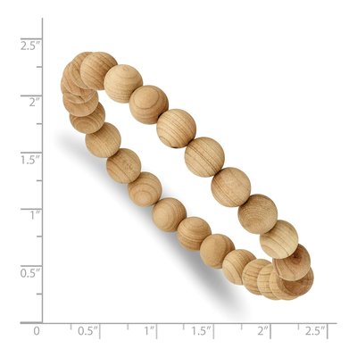 Cypress Wood Bead Stretch Bracelet, Men's – view 3