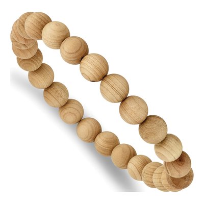 Cypress Wood Bead Stretch Bracelet, Men's