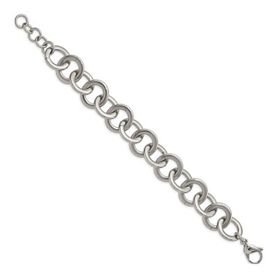 Stainless Steel 18mm Circle Fancy Link Chain Bracelet – view 3