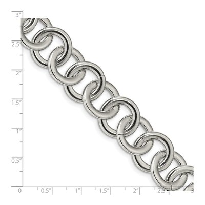 Stainless Steel 18mm Circle Fancy Link Chain Bracelet – view 5