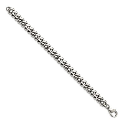 Men's Stainless Steel 9.98mm Curb Chain Bracelet – view 3