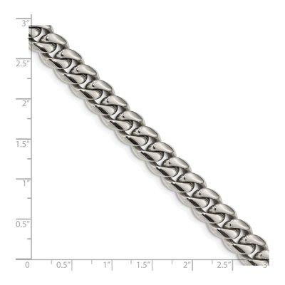 Men's Stainless Steel 9.98mm Curb Chain Bracelet – view 5