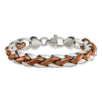 Men's Stainless Steel 10.77mm Brown IP Bracelet – view 4