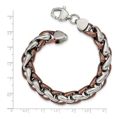 Men's Stainless Steel 10.77mm Brown IP Bracelet – view 5