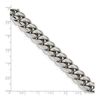 Men's Stainless Steel 12.05mm Curb Chain Bracelet – view 5