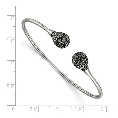 Stainless Steel Hematite Cuff Bracelet – view 4