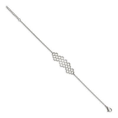 Stainless Steel Honeycomb Link Bracelet – view 2