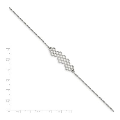 Stainless Steel Honeycomb Link Bracelet – view 3