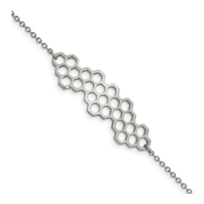 Stainless Steel Honeycomb Link Bracelet