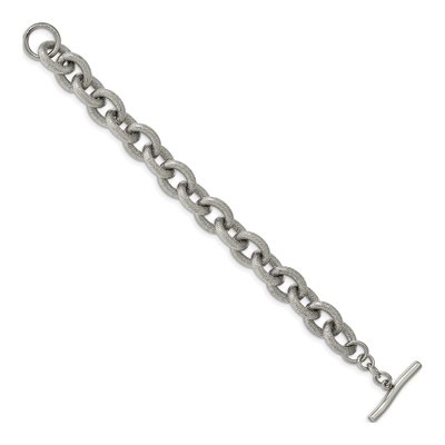 Stainless Steel 11.8mm Toggle Fancy Link Chain Bracelet – view 4
