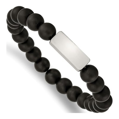 Stainless Steel Agate ID Bracelet