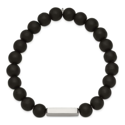 Stainless Steel Agate ID Bracelet – view 3