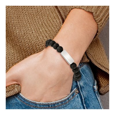 Stainless Steel Agate ID Bracelet – view 5