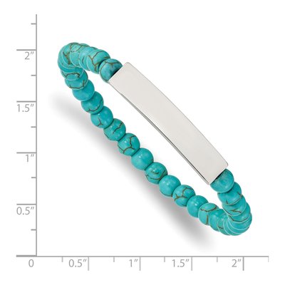 Stainless Steel Turquoise ID Stretch Bracelet – view 4