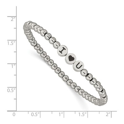Stainless Steel I Heart Stretch Bracelet – view 4