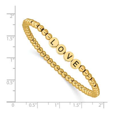 Stainless Steel LOVE Beaded Stretch Bracelet – view 4